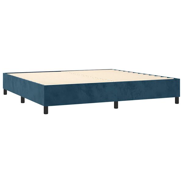 vidaXL Box spring postel s matrac&iacute; tmavě modr&aacute; 200x200 cm samet