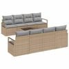 vidaXL Set pohovek 7 ks 6-Počet m&iacute;st Beige a &scaron;ed&aacute; polyratan