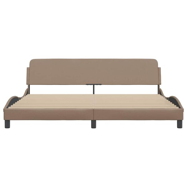vidaXL R&aacute;m postele Dover cappuccino 200x200 cm uměl&aacute; kůže