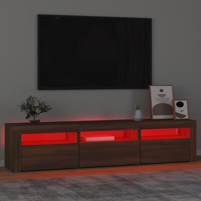 vidaXL TV skříňka s LED osvětlením hnědý dub 180x35x40 cm