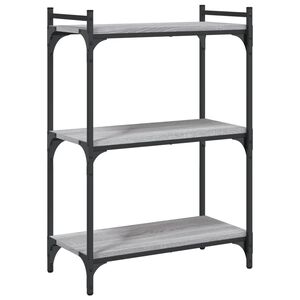 vidaXL Knihovna se 3 policemi &scaron;ed&aacute; sonoma 60x30x86 cm kompozitn&iacute; dřevo