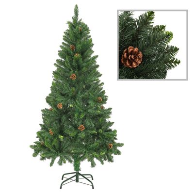 vidaXL Umělý vánoční stromek s LED a sadou koulí zelený 150 cm