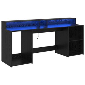 vidaXL Stůl se z&aacute;suvkou Čern&yacute; dub 200 x 55 x 91 cm Kompozitn&iacute; dřevo