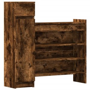 vidaXL Botn&iacute;k kouřov&yacute; dub 100,5 x 28 x 100 cm kompozitn&iacute; dřevo