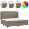 vidaXL Box spring postel s matrac&iacute; a LED taupe 200x200 cm textil