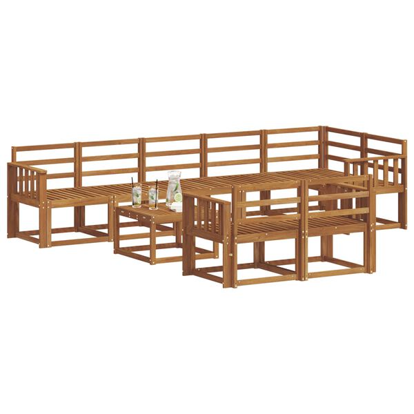 vidaXL Venkovn&iacute; pohovkov&aacute; souprava 9 pcs Př&iacute;rodn&iacute;