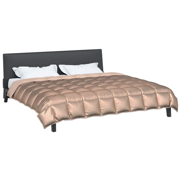 vidaXL Zimn&iacute; přikr&yacute;vka Zlat&aacute; 220 x 200 cm Sat&eacute;n a mikrovl&aacute;kno