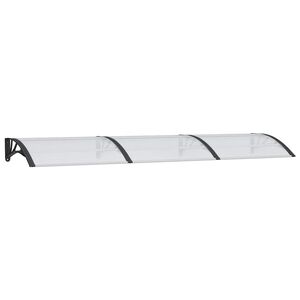 vidaXL Vchodov&aacute; stř&iacute;&scaron;ka čern&aacute; a průhledn&aacute; 300 x 75 cm polykarbon&aacute;t