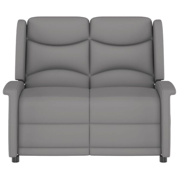 vidaXL 2místné masážní polohovací křeslo světle šedé mikrovlákno