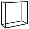 vidaXL Konzolov&yacute; stolek b&iacute;l&yacute; 80 x 35 x 75 cm tvrzen&eacute; sklo