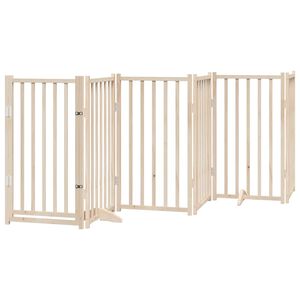 vidaXL Ps&iacute; branka s dv&iacute;řky, skl&aacute;dac&iacute;, 6 panelů, 300 cm, masivn&iacute; jedlov&eacute; dřevo