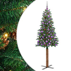vidaXL Úzký vánoční stromeček s 300 LED diodami Zelená 180 cm