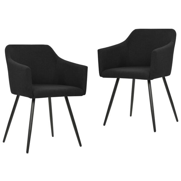 323099 vidaXL Dining Chairs 2 pcs Black Fabric