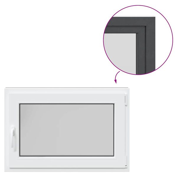 vidaXL Okno do sklepa "RISOR" 90x60 cm otev&iacute;ravě-sklopn&eacute; DIN prav&eacute; antracitov&eacute;