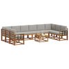 vidaXL Venkovn&iacute; pohovkov&aacute; souprava 11 pcs Př&iacute;rodn&iacute; a světle &scaron;ed&aacute;