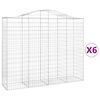 vidaXL Klenut&eacute; gabionov&eacute; ko&scaron;e 6 ks 200x50x160/180cm pozinkovan&eacute; železo