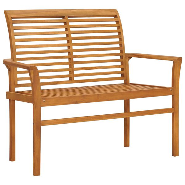vidaXL Zahradn&iacute; lavice s b&eacute;žovou podu&scaron;kou 112 cm masivn&iacute; teak