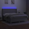 vidaXL Box spring postel s matrac&iacute; a LED světle &scaron;ed&aacute; 180x200 cm textil