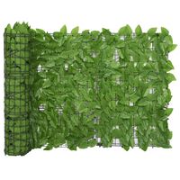 vidaXL Balkónová zástěna se zelenými listy 400 x 75 cm