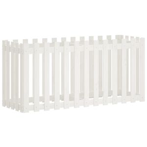 vidaXL Vyv&yacute;&scaron;en&yacute; z&aacute;hon plotov&yacute; design b&iacute;l&yacute; 150x50x70 cm masiv borovice