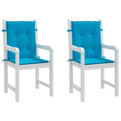 vidaXL Podušky na židli nízké opěradlo 2 ks modré 100x50x3 cm oxford