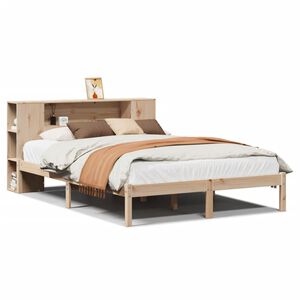 vidaXL Postel s knihovnou bez matrace 135 x 190 cm masivn&iacute; borovice