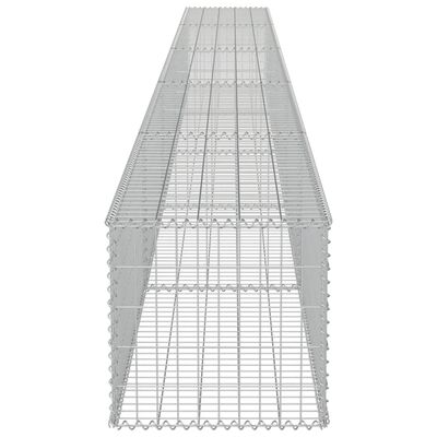 vidaXL Gabionová zeď s víky z pozinkované oceli 600 x 50 x 50 cm