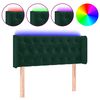 vidaXL Čelo postele s LED tmavě zelen&eacute; 103 x 16 x 78/88 cm samet