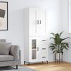 vidaXL Skř&iacute;ň highboard b&iacute;l&aacute; 69,5 x 34 x 180 cm kompozitn&iacute; dřevo