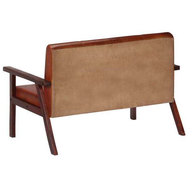 vidaXL 2m&iacute;stn&aacute; pohovka hněd&aacute; prav&aacute; kůže