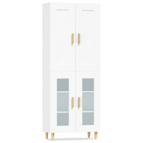 vidaXL Skř&iacute;ň highboard b&iacute;l&aacute; 69,5 x 34 x 180 cm kompozitn&iacute; dřevo