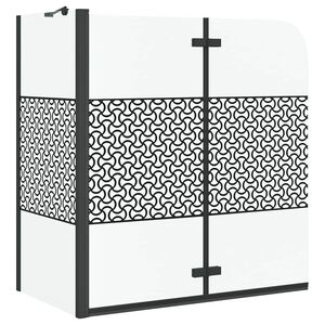 vidaXL Koupelnov&eacute; z&aacute;stěny Geometrick&yacute; Čern&aacute; 120 x 67 x 129 cm