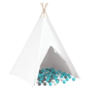 vidaXL Teepee stan B&iacute;l&aacute; 120 x 120 x 150 cm Textil a Plast