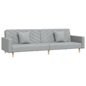 vidaXL 2m&iacute;stn&aacute; rozkl&aacute;dac&iacute; pohovka se 2 pol&scaron;t&aacute;ři světle &scaron;ed&aacute; textil