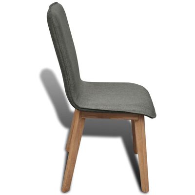 vidaXL Jídelní židle 2 ks světle šedé textil a masivní dubové dřevo