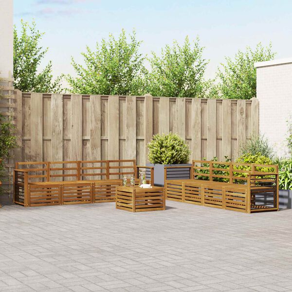 vidaXL Sedac&iacute; soupravy 9 pcs Př&iacute;rodn&iacute; Masivn&iacute; ak&aacute;tov&eacute; dřevo