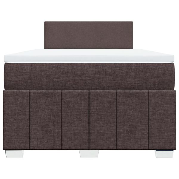 vidaXL Box spring postel s matrac&iacute; tmavě hněd&aacute; 120x190 cm textil