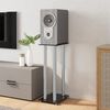 vidaXL Stojany na reproduktor 2 ks čern&eacute; a stř&iacute;brn&eacute; sklo 4 sloupky