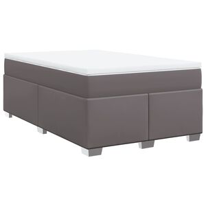 vidaXL Box spring postel s matrac&iacute; &scaron;ed&aacute; 120x190 cm uměl&aacute; kůže