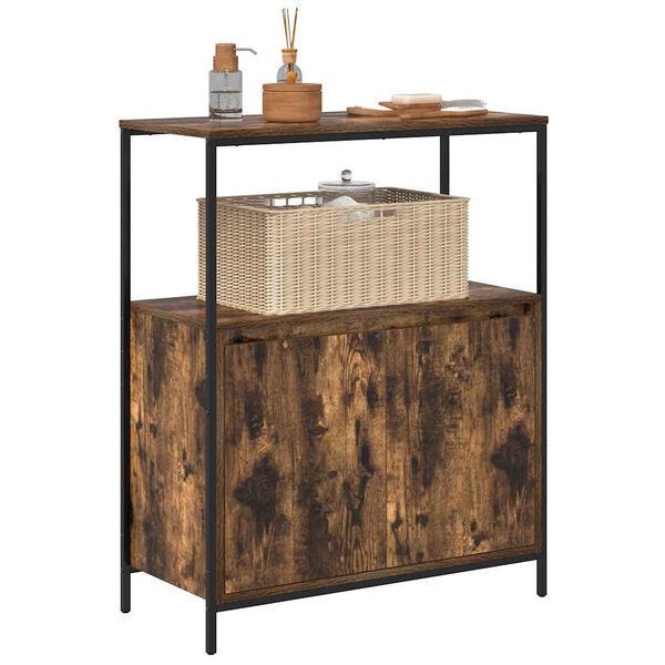 vidaXL Koupelnová skříňka s policemi Uzený dub 76,5x35x95 cm