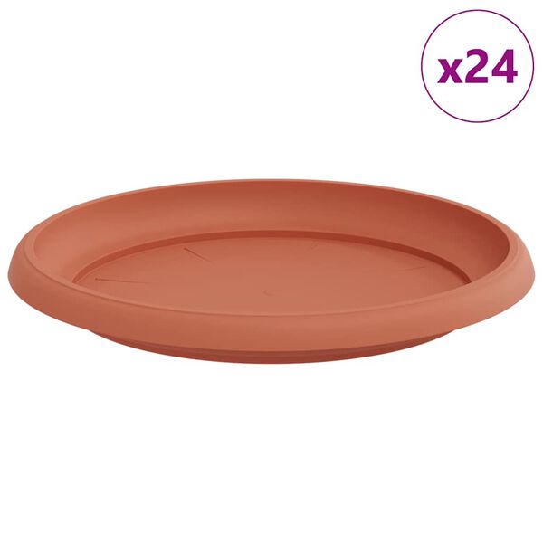 vidaXL Kruhov&yacute; květinov&yacute; t&aacute;cek 24 pcs Cihlově červen&aacute; &Oslash; 21,5 x 2,5 cm