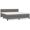 vidaXL Box spring postel s matrac&iacute; &scaron;ed&aacute; 200x200 cm uměl&aacute; kůže