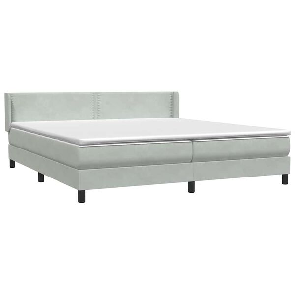 vidaXL Box spring postel s matrac&iacute; světle &scaron;ed&aacute; 180x210 cm samet