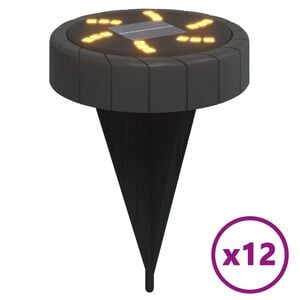 vidaXL Sol&aacute;rn&iacute; zemn&iacute; světla s hroty venkovn&iacute; 12 ks tepl&aacute; b&iacute;l&aacute;