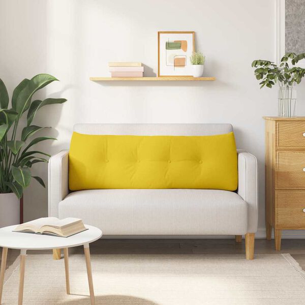 vidaXL Pol&scaron;t&aacute;ř na z&aacute;da Světl&aacute; žlut&aacute; 140 x 24 x 50 cm textil