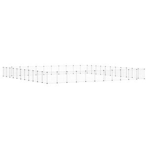 vidaXL 44panelov&aacute; ohr&aacute;dka pro zv&iacute;řata s dv&iacute;řky čern&aacute; 385 x 385 x 35 cm ocel