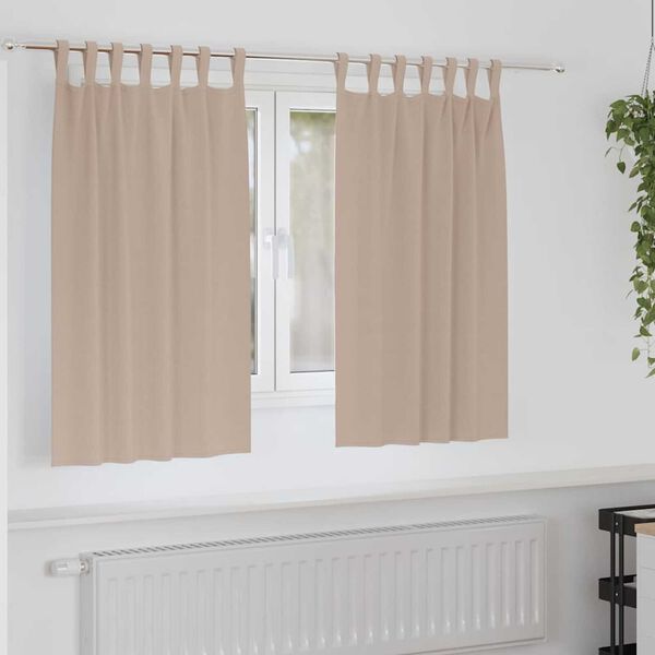 vidaXL Závěsy na zatemnění s kroužky 2 pcs Taupe 140 x 140 cm