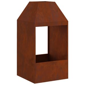 vidaXL Ohni&scaron;tě Hněd&aacute; 50 x 50 x 100 cm Povětrnostně odoln&aacute; ocel