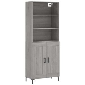 vidaXL Skř&iacute;ň highboard &scaron;ed&aacute; sonoma 69,5 x 34 x 180 cm kompozitn&iacute; dřevo