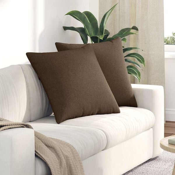 vidaXL Pohovkové polštáře 2 pcs Hnědá 60 x 60 cm textil